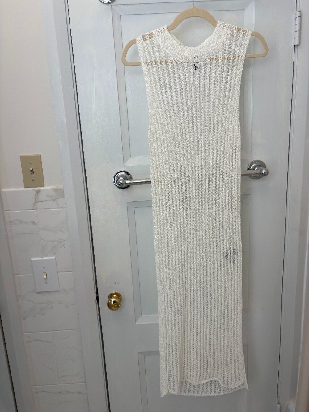 H&M Conscious White Crochet Maxi Dress Cover Up Size S